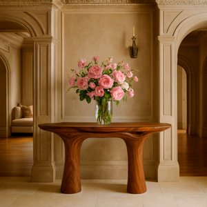 Table console en bois massif moderne minimaliste faite à la main pour la maison, pour le salon, l'hôtel, la salle à manger, l'appartement, l'entrée, courbée naturellement - Product Image 2