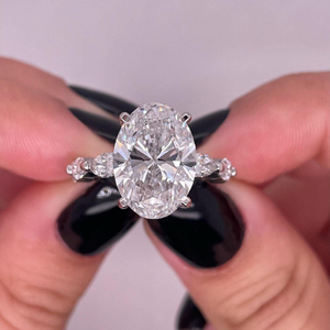 IGI Certified Oval Cut Lab Grown <b>Diamond</b> Engagement <b>Ring</b> in 14K Gold IGI Certified Luxury Wedding Bridal Jewelry for Women - Product Image 1