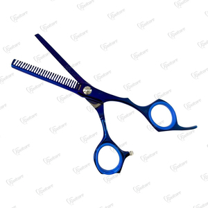 Juego de 2 Tijeras de Peluquería de Acero Inoxidable de Primera Calidad para Uso Doméstico, Kit de Corte de Pelo para Barbería, Tijeras de Entresacar y Cortar para Diestros, Recubrimiento de Plasma Azul - Product Image 6