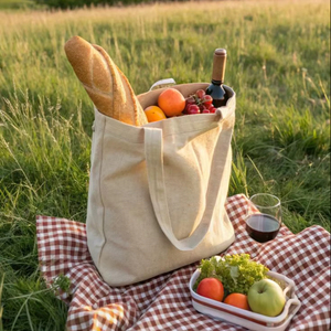 Sac fourre-tout en toile imprimé avec logo personnalisé, écologique, réutilisable, en coton, pour le shopping et la promotion de la marque - Product Image 1