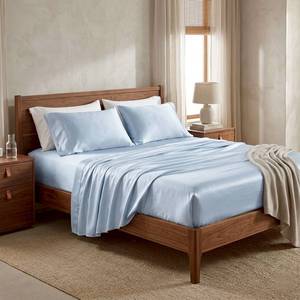 Parure de lit de luxe classique en satin tissé Lyocell 100S 360TC couleur unie rafraîchissante, draps de lit OEM Marque Privée - Product Image 6