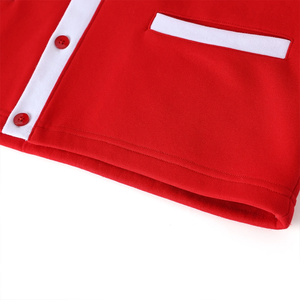 Nouveau cardigan en tricot rouge pour femme, col en V, manches longues, couleur unie, logo personnalisé, style sororité, printemps, vintage, université - Product Image 4
