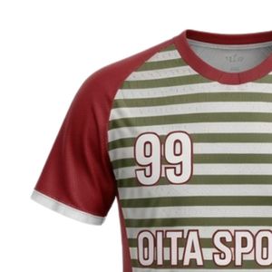 Camiseta Deportiva de Balonmano para Hombre, Roja y Verde Oliva, Sublimada, a Rayas, Manga Corta, Poliéster, Uniforme de Equipo, Ropa Deportiva para Partidos - Product Image 6