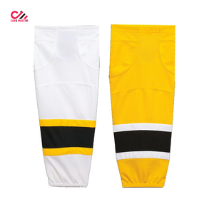 Ice Hockey <b>Socks</b> Black Gold White Striped <b>Moisture</b> Wicking Elastic Waist Men Adult All Seasons Sublimated Print - Product Image 4