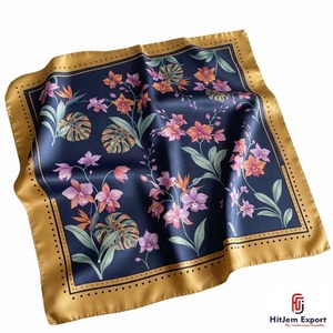 Premium Custom Printed Luxury Silk Scarf Lightweight Womens Square Headscarf OEM ODM Manufacturer Sicily Custom Fabric Products - Product Image 2