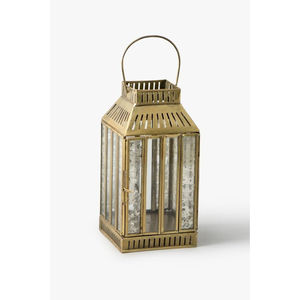 Portavelas colgante de metal hecho a mano con diseño rectangular moderno en color dorado para decoración del hogar y fiestas. - Product Image 6