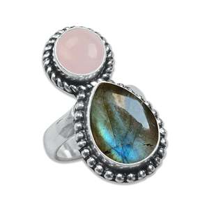Fashion Jewelry Party Gift Silver Multi Stone Color <b>Rings</b> for Women Reiki Healing <b>Crystal</b> Handmade <b>Ring</b> Boho Natural Stone <b>Ring</b> - Product Image 2
