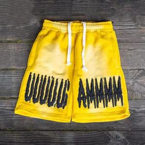 Pantalones cortos personalizados con logotipo de parche bordado de verano lavados con piedra, pantalones cortos desgastados Vintage para correr lavados con ácido - Product Image 5