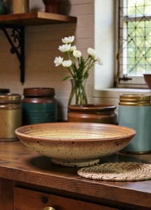 Tazón de cerámica hecho a mano con diseño cultural Wabi-Sabi para servir pudín, ideal para hoteles, de Universal Overseas INDIA. - Product Image 4