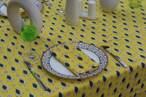 Indian Floral Hand Block Printed Cotton <b>Tablecloth</b> French Style Table Cover For Weddings Home Farmhouse Decor - Product Image 2