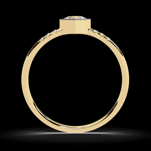 Anillo de Compromiso de Diamantes Naturales con Corte Princesa, Anillo de Novia Clásico de Lujo, la Mejor Joyería de Oro - Product Image 2
