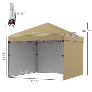 Tenda Pop-up 10x10 Pronta all'Uso per Feste con Pareti Laterali Regolabili in Altezza e Sacchi di Peso per Eventi - Product Image 3