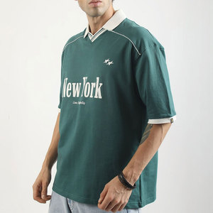 Camiseta de Manga Corta para Hombre con Estampado de Nueva York, 100% Algodón, Tejido Transpirable, Secado Rápido, Absorbe la Humedad, Corte Regular Informal - Product Image 3