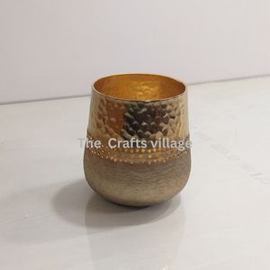 Handmade Hammered Metal Tabletop <b>Vase</b> <b>Gold</b> Finish Decorative Flower <b>Vase</b> Elegant Home Decor Centerpiece Accent Gift - Product Image 1