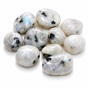 หินมูนสโตนสีรุ้งธรรมชาติ ขัดเงา หินมูนสโตนเรืองแสง คริสตัลบำบัดเรกิ จักระ อัญมณี ขายส่งจำนวนมาก - Product Image 1