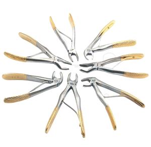 Fórceps de extracción dental de acero inoxidable HEXA CARE de alta calidad, instrumentos quirúrgicos chapados en oro, fuente de alimentación Manual - Product Image 1