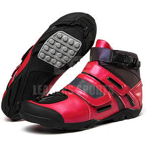 Chaussures de moto en cuir imperméables pour hommes - Option de logo personnalisé Utilisation toutes saisons - Product Image 5