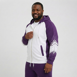 Wholesale Men's Full Zip Hoodie Custom Printed Men Hooded <b>Jacket</b> Printed French Terry Zip-up Hood Men Breathable Zipper Hoodies - Product Image 3