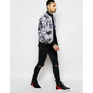 Blouson bomber homme imprimé tigre, impression par sublimation, coupe classique, streetwear, fermeture éclair, automne, 100% polyester - Product Image 2