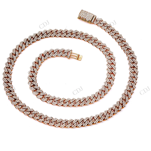Cadena cubana Miami de 7 mm y 22 pulgadas, chapada en oro, plata de ley 925, con moissanita, collar unisex para fiesta hip hop, para hombre, venta al por mayor - Product Image 3