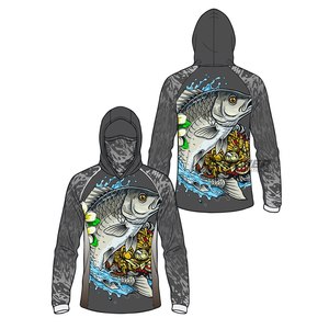 Camisa de Pesca con Capucha de Ajuste Relajado, Impermeable, Anti-UV 50+, de Secado Rápido, Spandex/Poliéster, para Exteriores, Proveedor de Exportación - Product Image 1