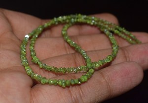 Perles brutes de diamant vert naturel de 16 pouces, pépites de diamant brut non taillées, perles lâches pour la fabrication de bijoux, vente en gros - Product Image 3