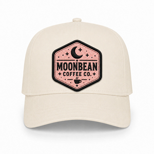 Gorra de Béisbol Unisex Moonbean Coffee Co., Color Crema, Parche con Logotipo Hexagonal, Transpirable, de Algodón, Casual, Ajustable - Product Image 1