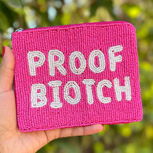 PROOF BIOTCH Unisex Multicolor Custom Embroidery Zipper Party Clutch Bag Handmade Cotton Fabric Beaded Coin Purse Seed <b>Beads</b> - Product Image 3