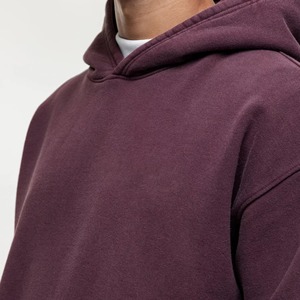 Conjunto de Sudadera con Capucha y Pantalones Deportivos para Hombre, Color Borgoña, Casual, Estampado, de Felpa, Tejido, Otoñal, 100% Algodón, con Cordón Ajustable - Product Image 5