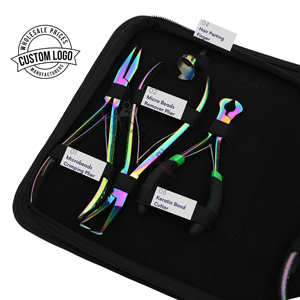 Multi-Color Hair Extension Tools Kit with Bond Cutting Plier Nail Tip Extension <b>Cutter</b> Pulling Hook Microlink Installation Loop - Product Image 3