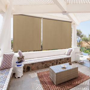 Ombrelloni e basi per patio 7x8 in HDPE con rullo a scomparsa, resistenti e durevoli - Product Image 6