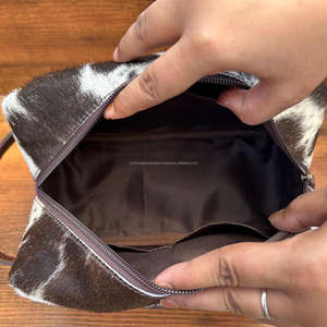 Bolsa de pañales de viaje multifuncional de cuero de vaca a mano de moda de gran capacidad, mochila y neceser para mujer - Product Image 5