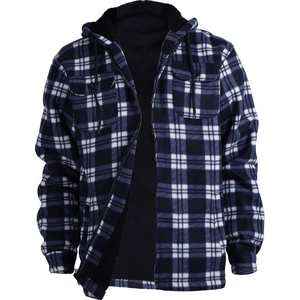 Blouson en flanelle épaisse à carreaux pour homme, doublé polaire Sherpa, avec fermeture éclair, chaud pour l'hiver, style Buffalo - Product Image 5