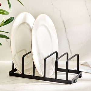 Metal Plate Stand <b>Rack</b> for <b>Kitchen</b> Cabinet Space-Saving Countertop Dish Organizer and Pot Lid Holder <b>Kitchen</b> Storage Solution - Product Image 1