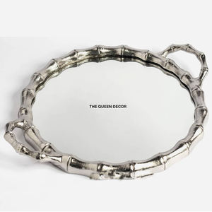 High End Quality Metallic Serving Tray Durable <b>Frame</b> Luxury Classic Designer Makes It Great for Party and Wedding - Product Image 1