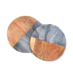 Sous-verres modernes en marbre naturel pour la maison, écologiques, durables, lavables, accessoires de table en pierre - Product Image 5