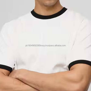 T-shirts à manches courtes pour hommes, motif baseball, tendance estivale - 100% coton, vente en gros, chemises vierges personnalisées, tissu peigné - Product Image 6