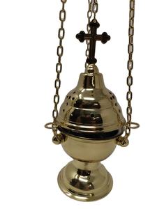 Brûleur d'encens sacré en laiton encensoir pour église et maison, encensoir en métal fabriqué à la main pour fournitures d'église de méditation - Product Image 4