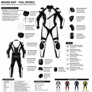 Traje de Motociclismo de Cuero Genuino Personalizado para Mujer, con Protección CE, Fabricante OEM ODM - Product Image 6