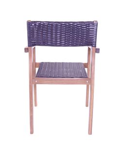 Premium Acacia <b>Wood</b> Dining <b>Chair</b> with Rattan Backrest | Durable Outdoor Seating for Patio, <b>Garden</b> & Hotels - Product Image 3