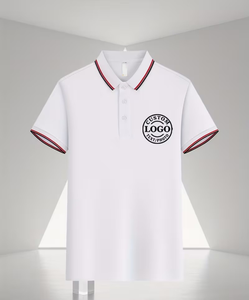Men's Navy Blue Short Sleeve Polo Shirt 100% Cotton Breathable Oxford Fabric Casual Regular Fit Front Logo Print - Product Image 3