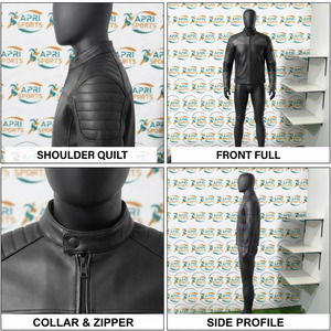 Customer Most Demanding Men's Leather Outerwear <b>Jackets</b> Windproof Stand Collar Zipper Closure <b>Sheepskin</b> Leathers <b>Jacket</b> Men - Product Image 6