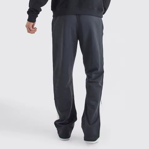Pantalon de survêtement gris foncé pour homme, taille élastique, poches latérales, décontracté, tricoté, respirant, poids moyen, style automne - Product Image 3