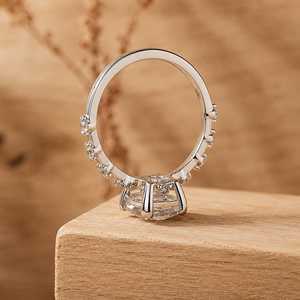 Bague en or massif 10k 14k 18k avec diamant de laboratoire certifié IGI, taille rose et taille brillant rond, sertie à griffes, style Old Mine Cushion - Product Image 3