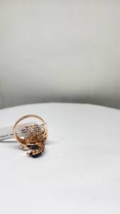 Bague pour femme en diamant naturel 14K, pureté SI, couleur HI, 0,58 ct, pierre de couleur 0,26 ct, plaqué rhodium, luxe, 6,762 g poids net, bijoux élégants - Product Image 5