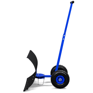 29 X 18in Heavy-Duty Manual Snow Shovel Adjustble T Handle with Inflatable Wheels for Driveways Human-Powered Snow Sweeper - Product Image 2