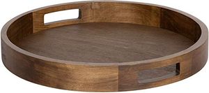 Plateau de service rond en bois durable de style farmhouse pour mariage, fruits, pain, fromages et apéritifs - Product Image 6
