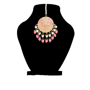 เครื่องประดับมงกุฎแบบอินเดีย Kundan สำหรับผู้หญิง ลายดอกไม้ ชุบทอง ประดับด้วยพลอยมรกต ขายส่ง สไตล์โบฮีเมียน - Product Image 2