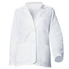 Pearl Wears Blouse médicale unisexe bleue à manches longues, en toile de coton et polyester tissée, avec détection de taches - Product Image 4