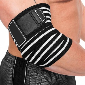Protège-coudes tricotés à rayures, respirants, protection universelle, fermeture auto-agrippante, utilisables en toutes saisons - Product Image 5
